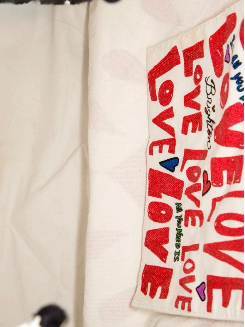 Brighton Red & White “On the Wings of Doves”Canvas Tote Bag with Hearts NWT - Picture 7 of 8